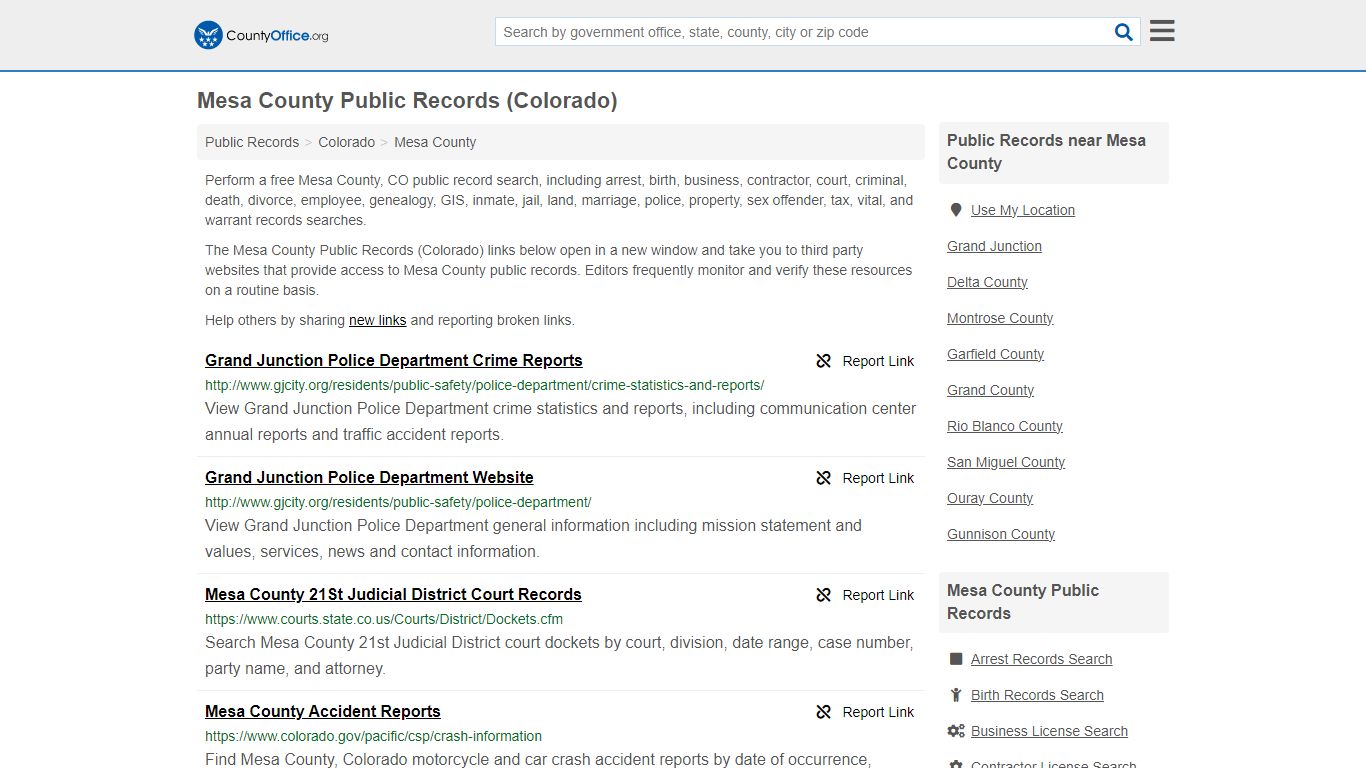 Mesa County Public Records (Colorado) - County Office