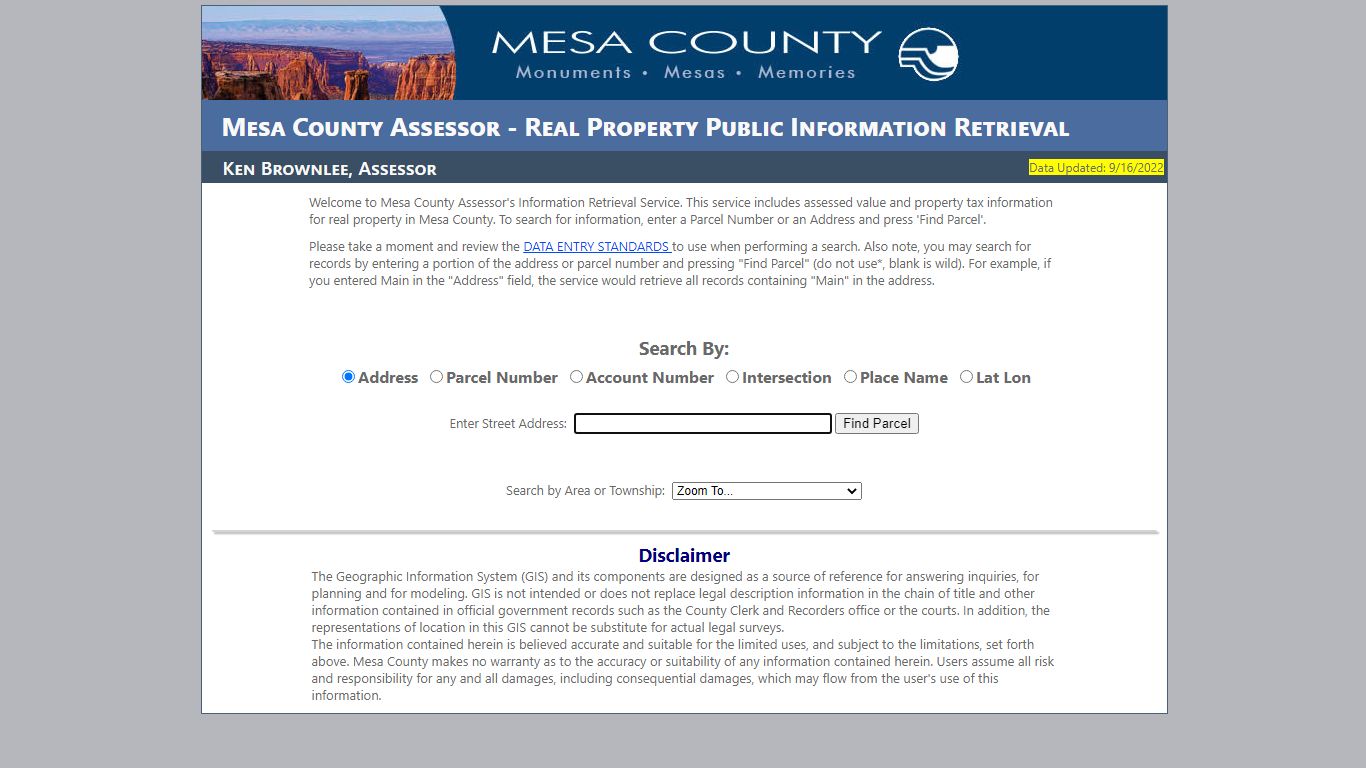 Mesa County Colorado - Assessor Lookup